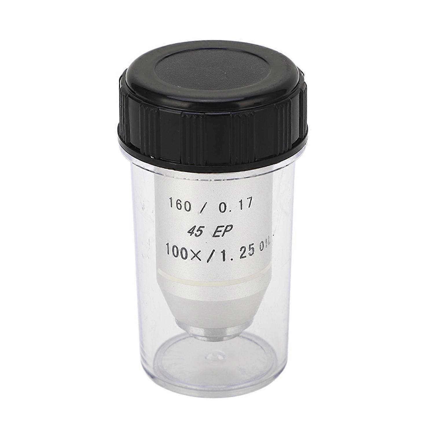 Achromatic Microscope Objective 100X Standard RMS Thread Spring Protection Biological Microscope Obj