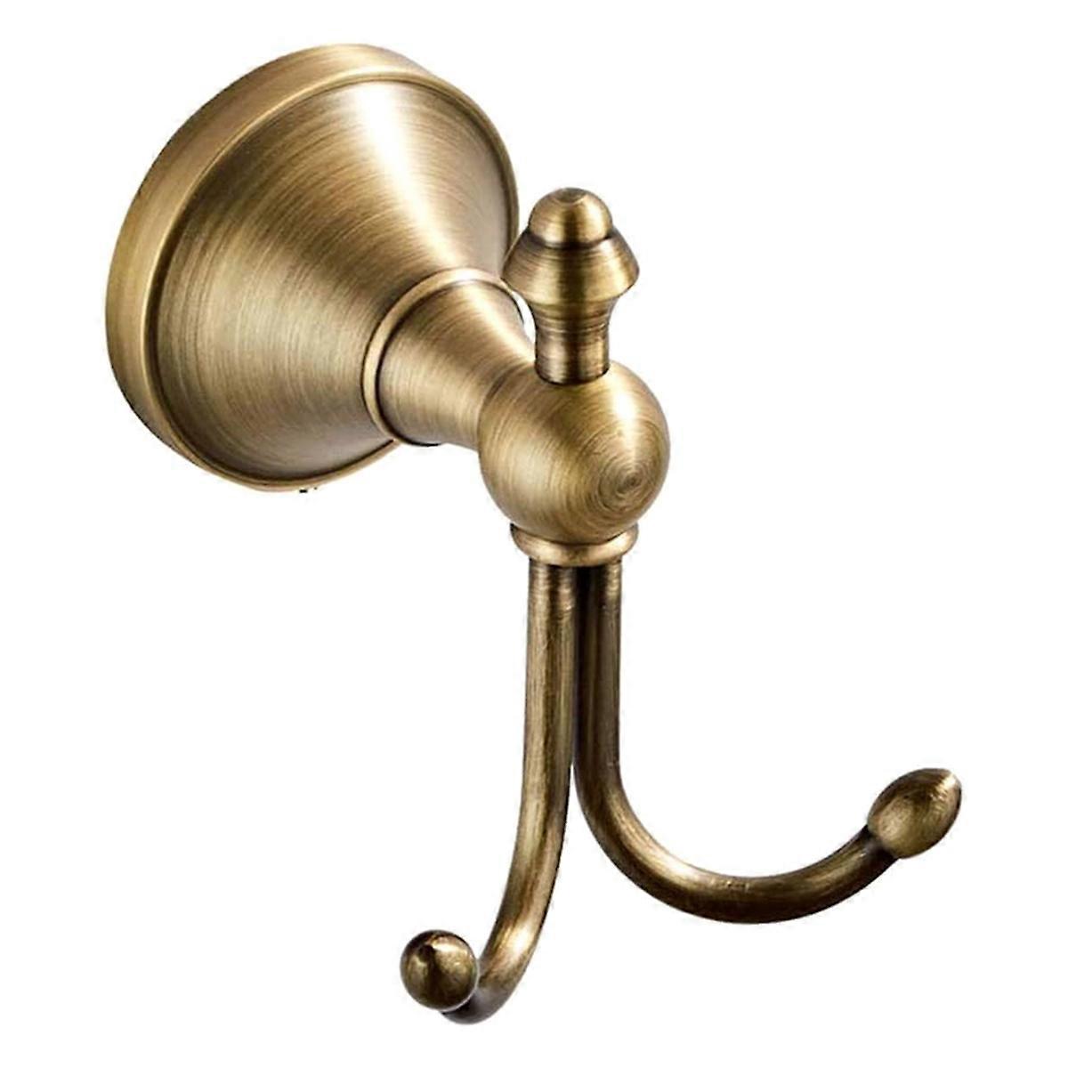 Double Coat Hooks, Antique Brass Towel Hook, Wall Mount Wall Hooks for Hanging, Towel Hooks for Coat