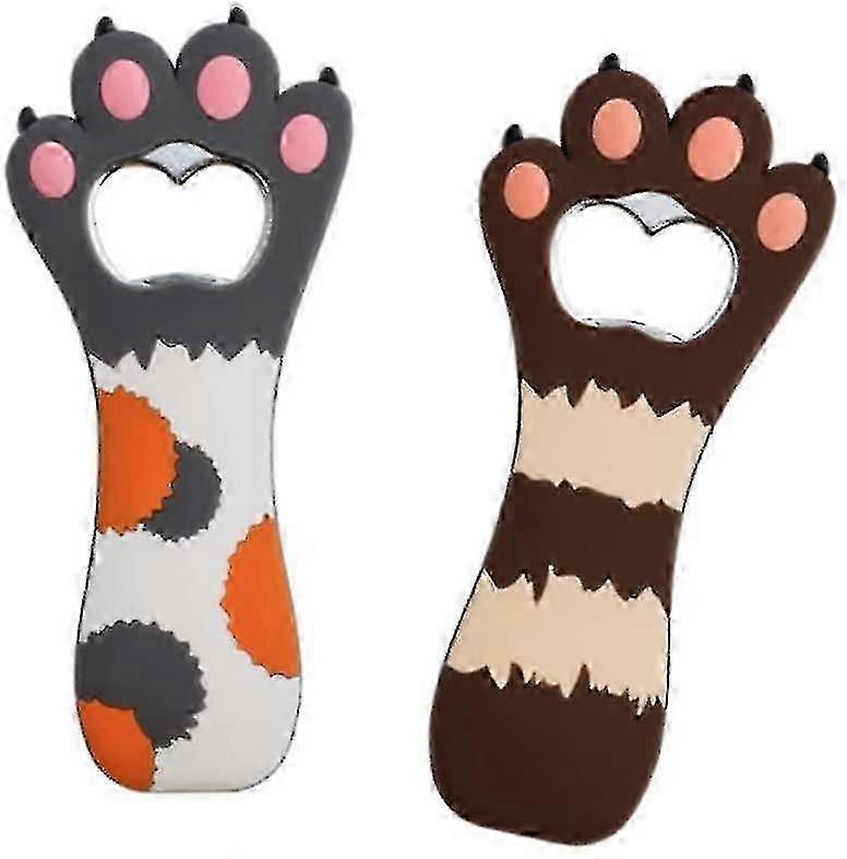 2 PC猫の爪ボトルオープナーかわいい漫画磁気ビールボトルオープナークリエイティブ