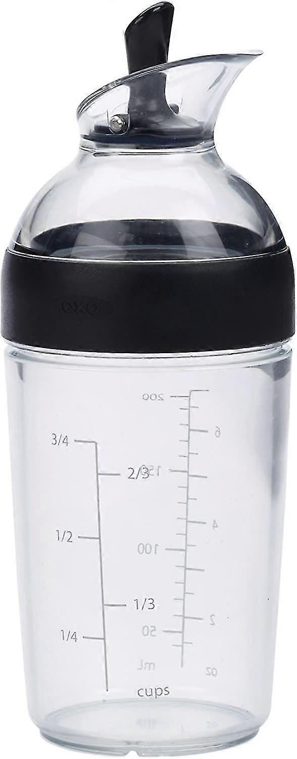 Compact Dressing Shaker - Salad Dressing Shaker - Clear Bottle - Black
