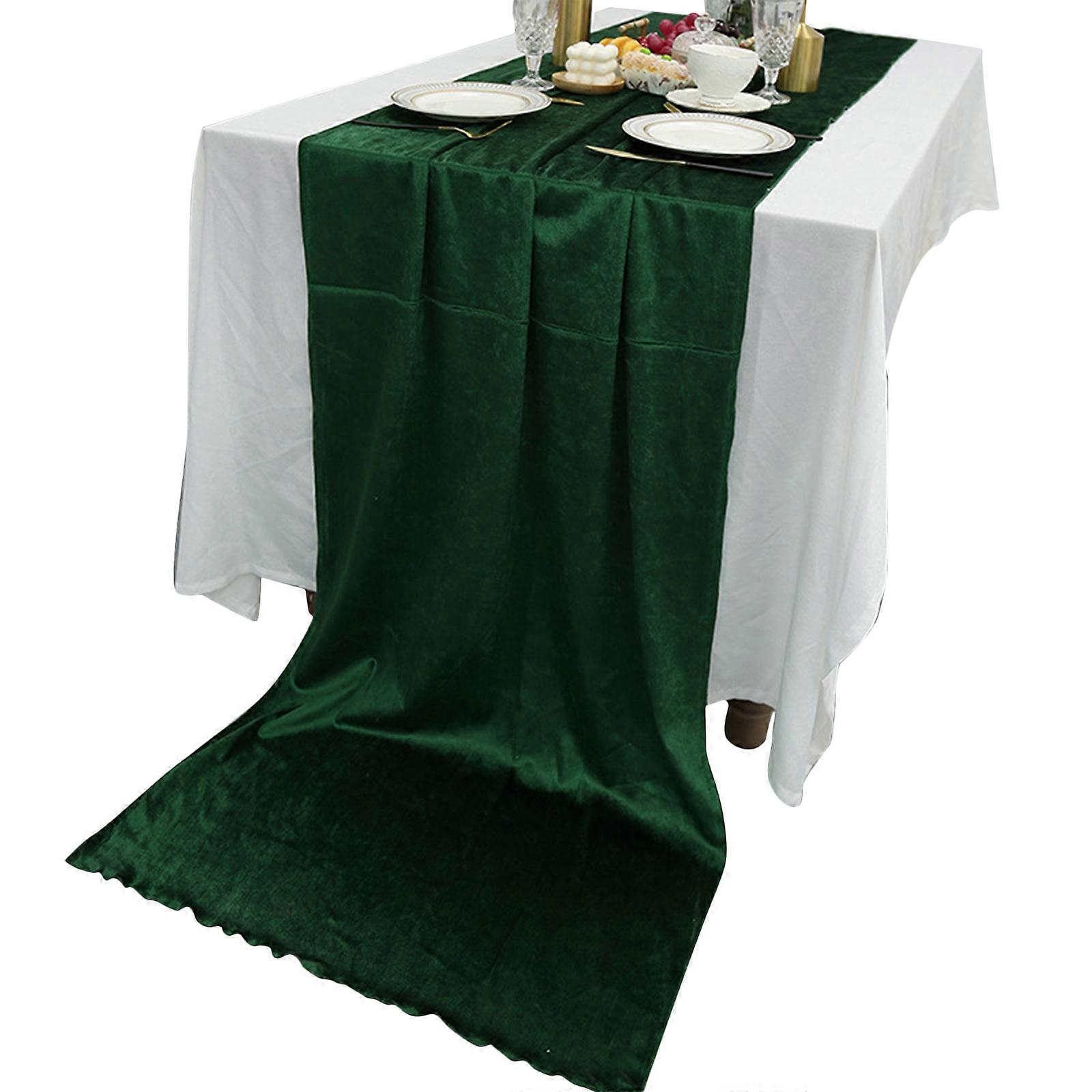 (Dark green specifications: 70*300cm) flannel table runner