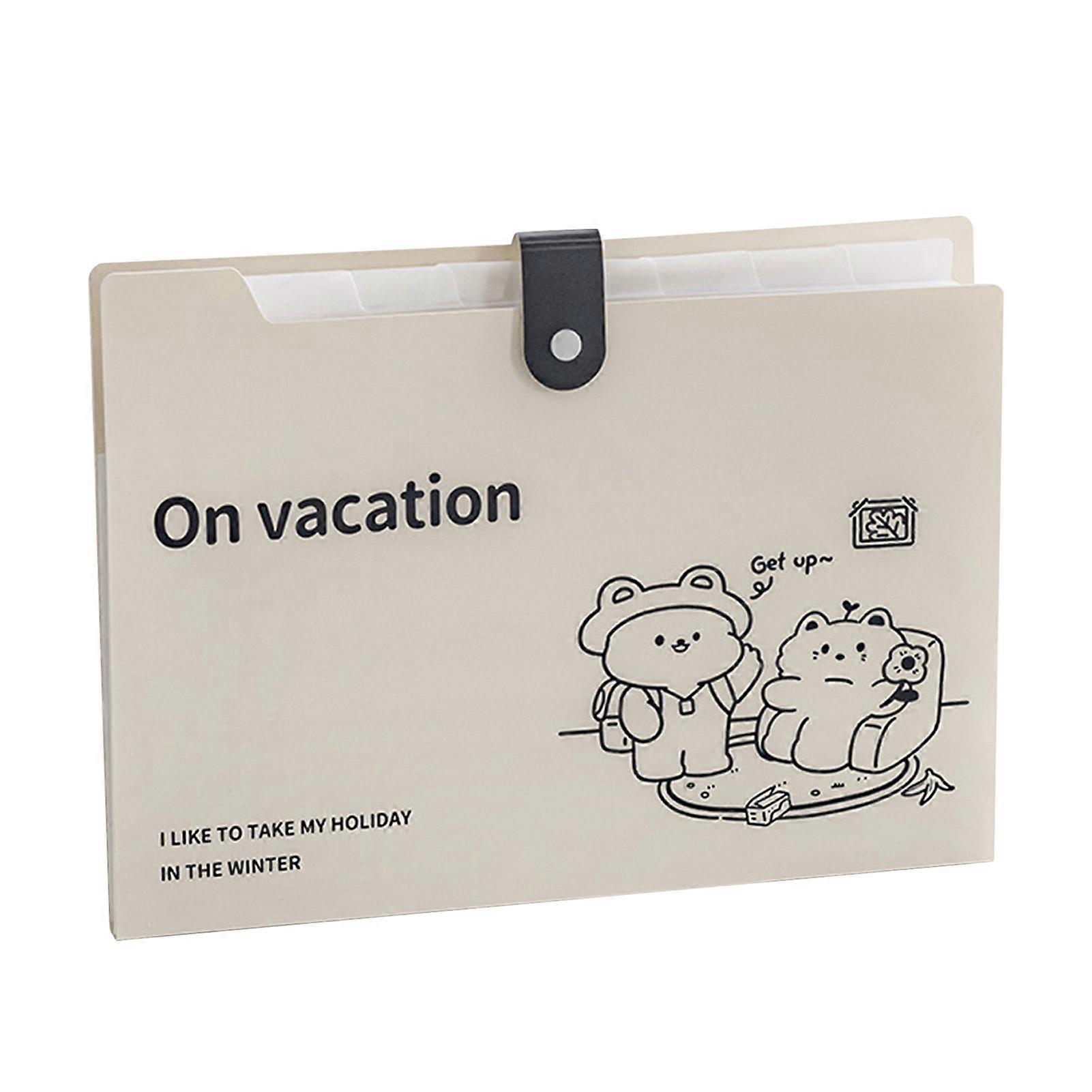 Expanding File Folder 8 Layers Classification Labeling Waterproof Accordian File Folder Documents File Folder for Receipts Beige