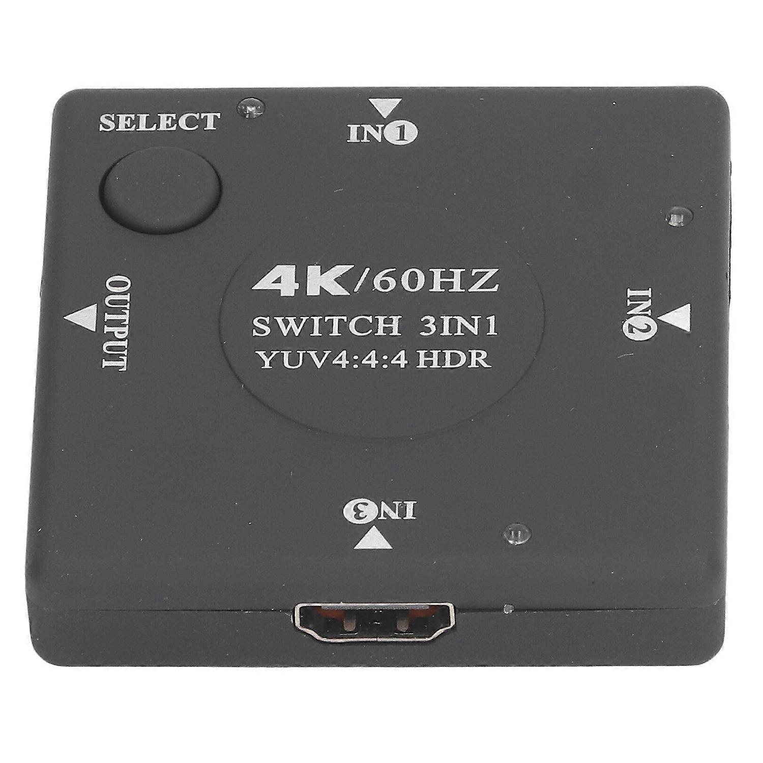 HD Multimedia Interface 2.0 Switcher 3 in 1 Out 3x1 4K 60HZ HD Multimedia Interface Switch for Home
