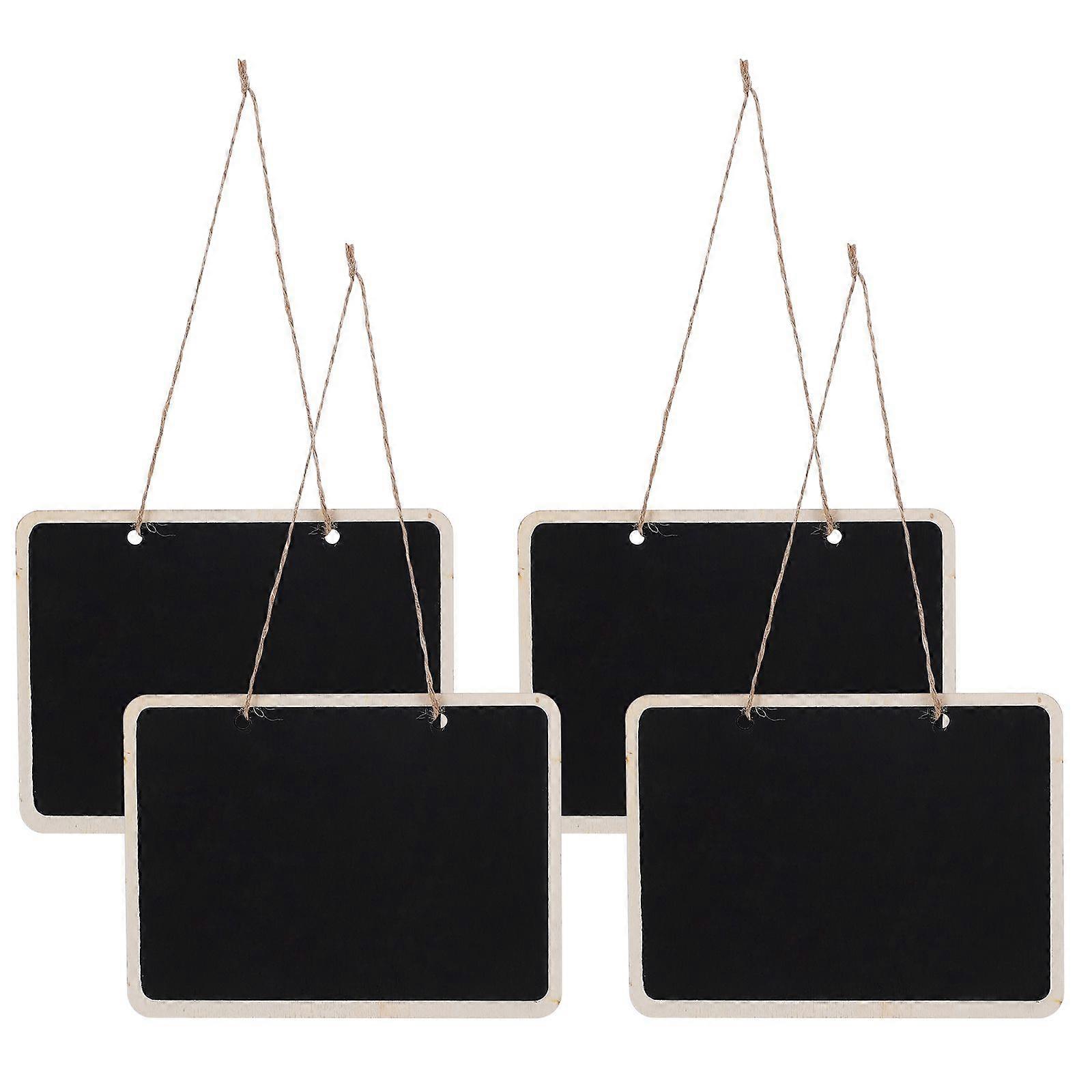 4 PCS Mini Chalkboards Rectangular Hanging Blackboard Double Sided Chalkboard Wedding Party Table Number Place Tag Message Board Signs Memo Board