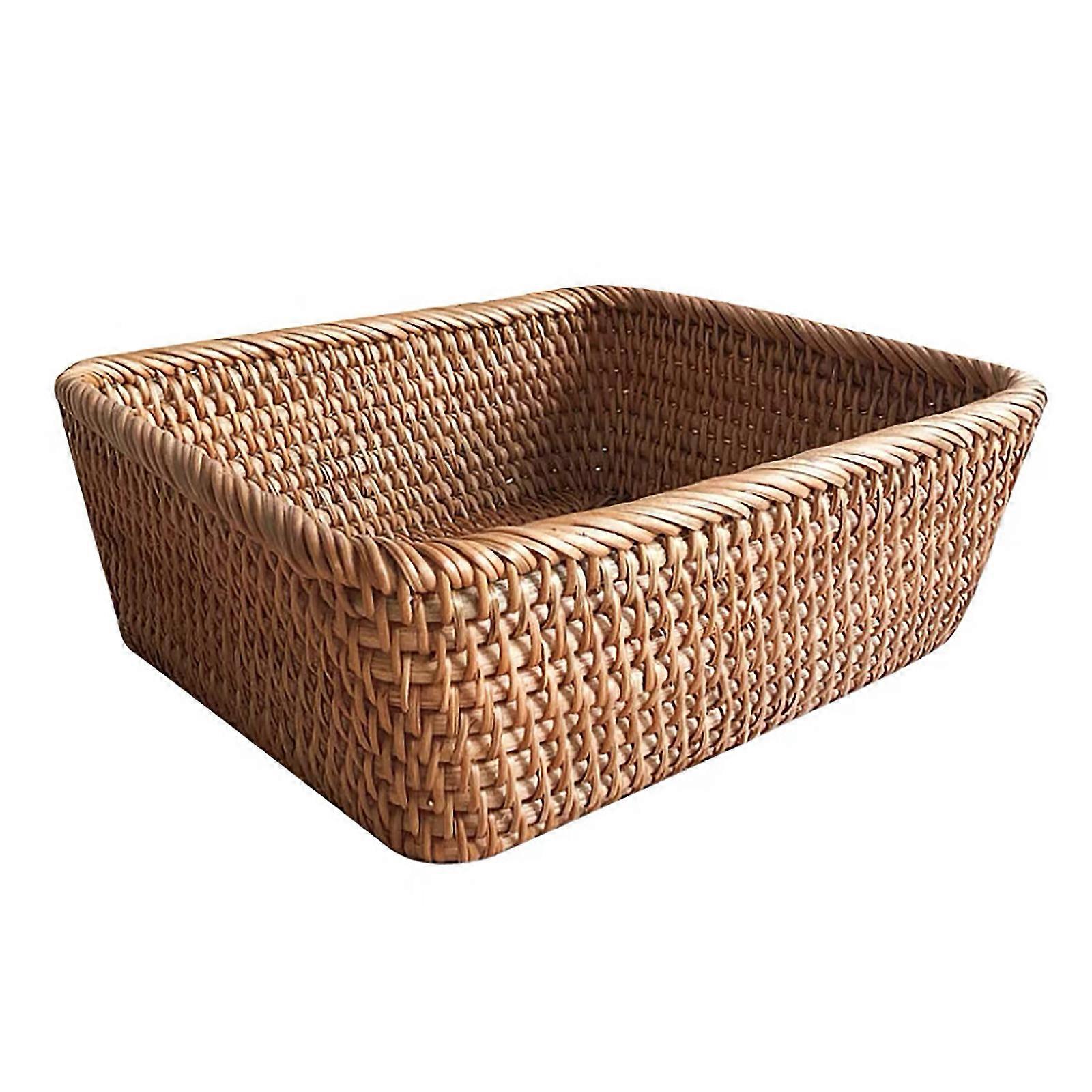 Woven rattan bread basket for kitchen table