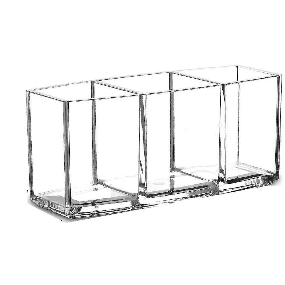 Clear Acrylic Makeup Brush Organizer with Large Capacity for Cosmetics and Desk Pen Storage, Stylish and Durable Design