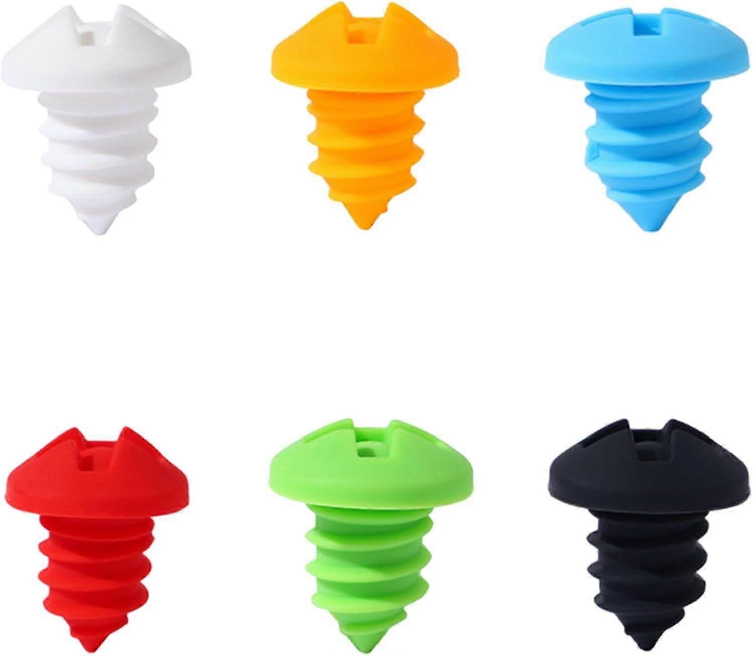 6pcs Multicolor Wine Stoppers, Reusable Silicone Cap