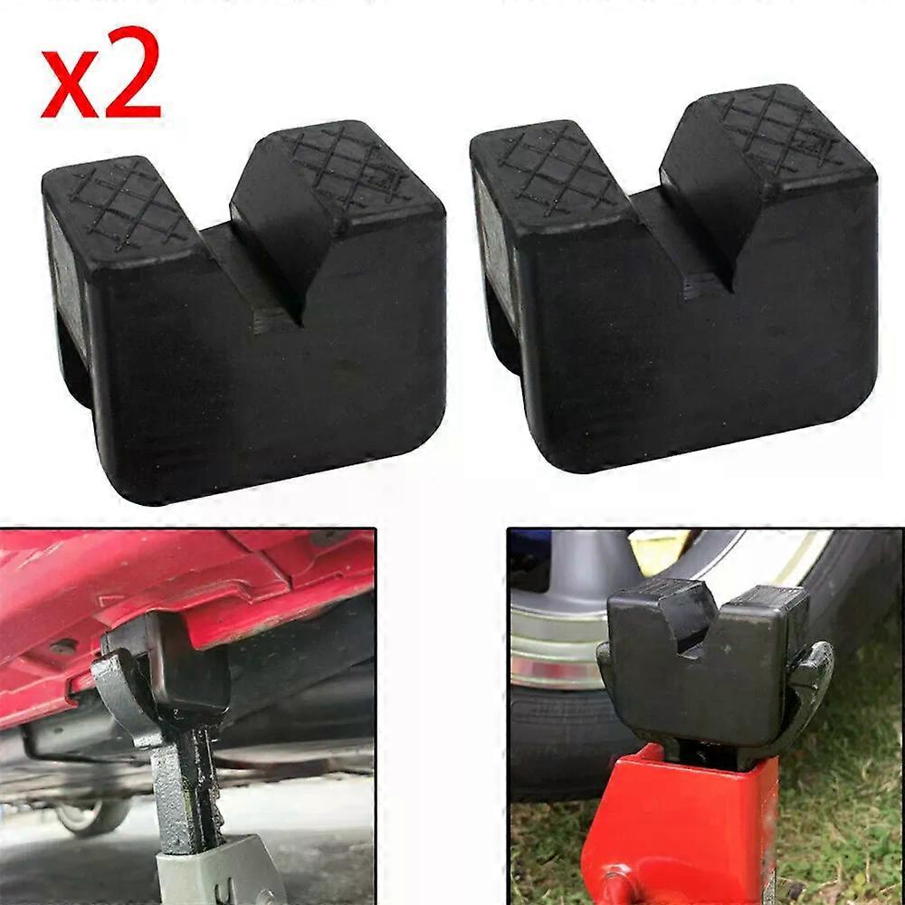 2X Rubber Axle Jack Pad Jacking Stand Pads Adapter Frame Rail Protector Lifting