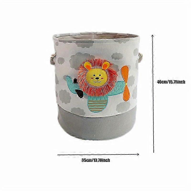Large Cartoon Lion Folding Laundry Basket - Spacious Storage for Toys, Wardrobe, and Sundries - Boho Style Fabric Organizer with Easy Folding Design