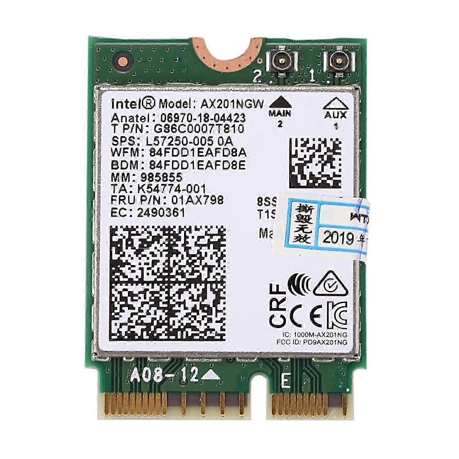 For Wi-Fi 6 AX201 Bluetooth 5.0 Dual Band 2.4G/5G Wireless NGFF Button E CNVi Wifi Card AX201NGW 2.