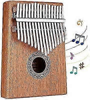 Kalimba 17 Keys Thumb Piano with Study Instruction and Tune Hammer, Finger Marimba Instrument