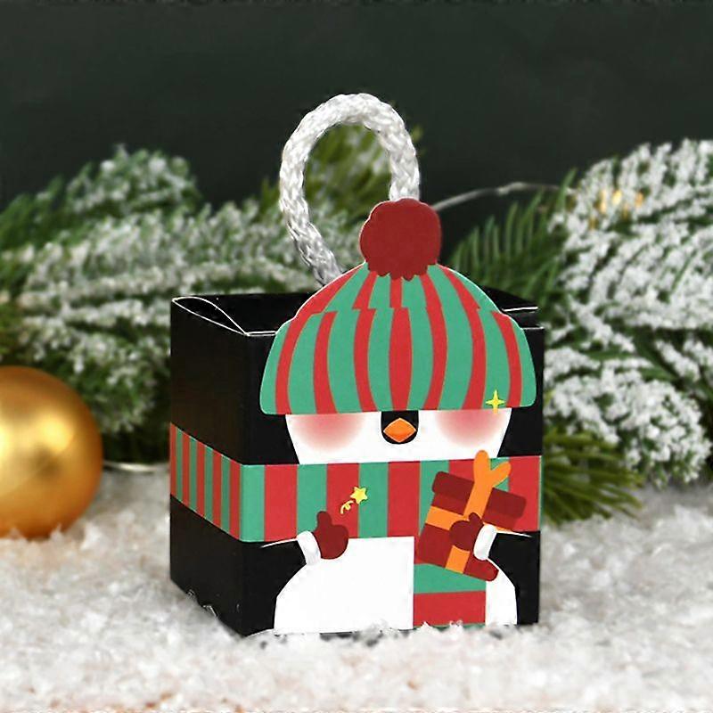 10個のクリスマスキャンディーボックス漫画ジンジャーブレッドハウスクッキーギフト包装ボックス2024クリスマス新年パーティーの装飾クリスマスツリーオーナメント