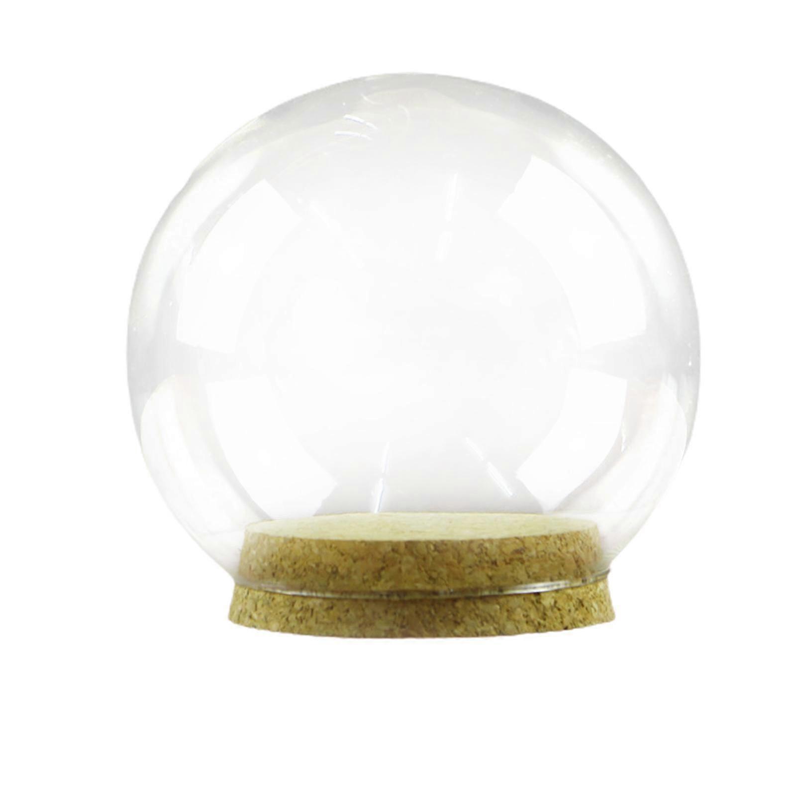 Présentoir transparent avec base en liège Décor de table Décor de collection Stand Verre