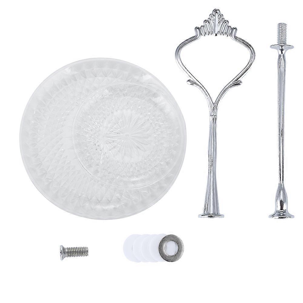 2-Tier Acrylic Cake Tray Round Display Stand For Fruits Nuts Desserts, Decorative Party Holder