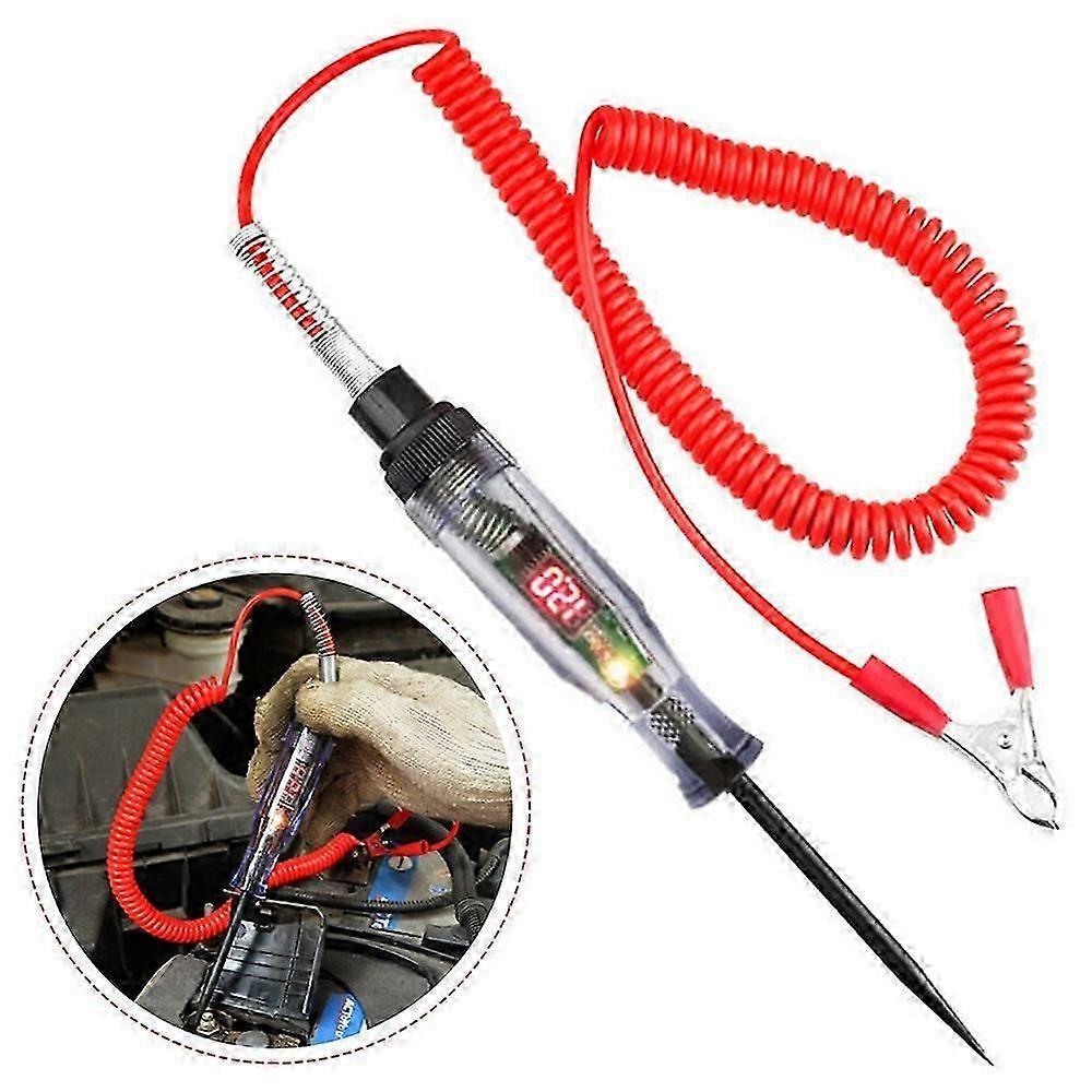 High qualityCar Circuit Tester 6-24V Premium Test Light with Extended Spring Test Leads & Sharp Piercing Probe Circuit Voltage Tester