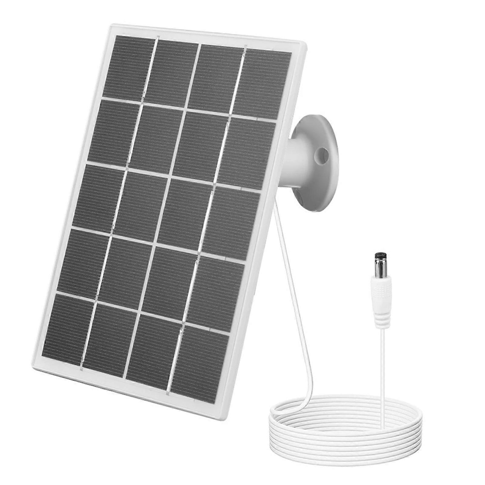 Solar Panel for Security Camera 5.5mm 3.5mm Solar Panel for Cameras Solar Panel Waterproof for Camera with Adjustable Mounting White