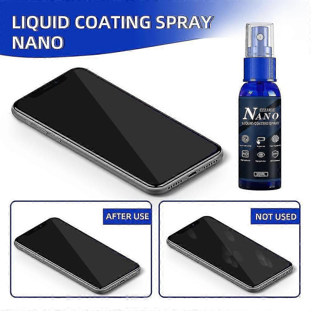2pcs 30ml Nano Coating Spray Scratch Repair Anti-fingerprint Screen For Mobile Phone