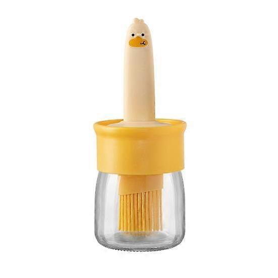 2-in-1 Oil Bottle Brush Silicone Heat Resistant Brush with Transparent Refillable Container for Oil Soy Sauce Home Essential for Barbecue Baking