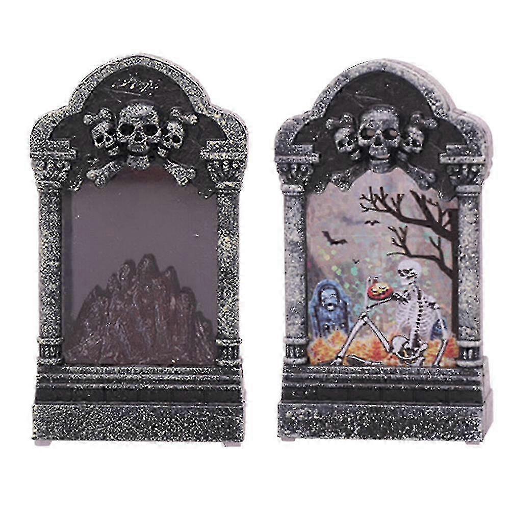 Black LED Headstone Light - Halloween Decorative Night Lamp
