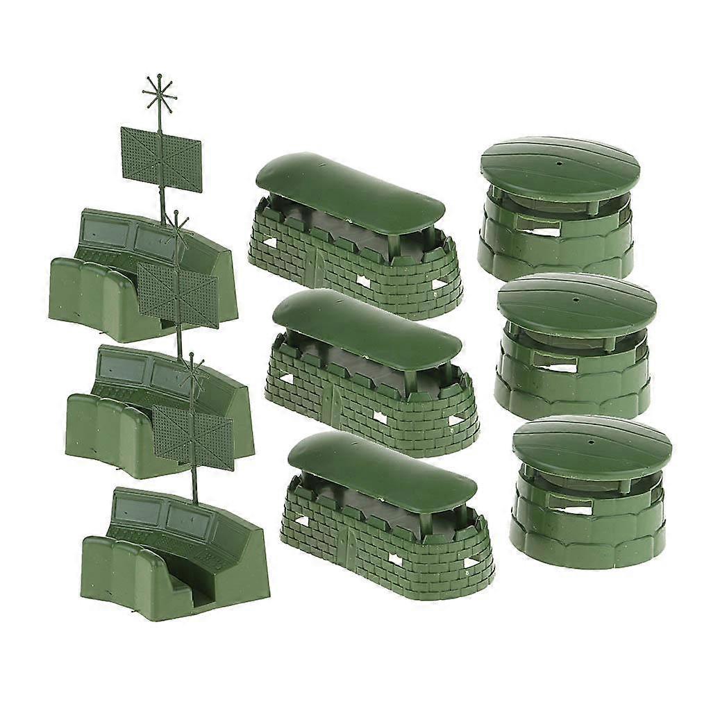 9pcs Modello Giocattolo Bunker Modello Set Esercito