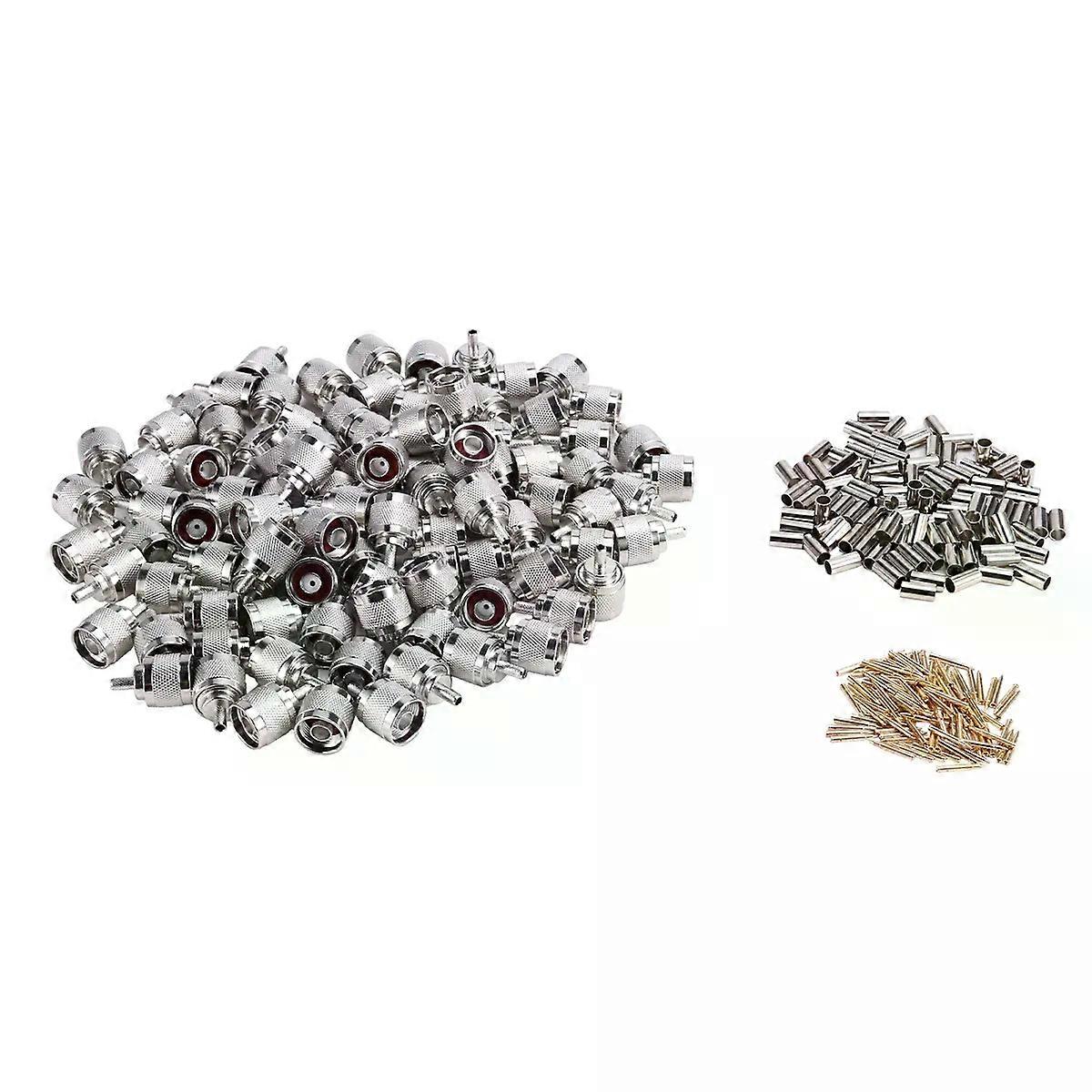 Y38A 100PCS Antenna Connector RF Coaxial Connector NType Male N-C-J3 All Copper Internal Thread Internal Pin Crimping Type