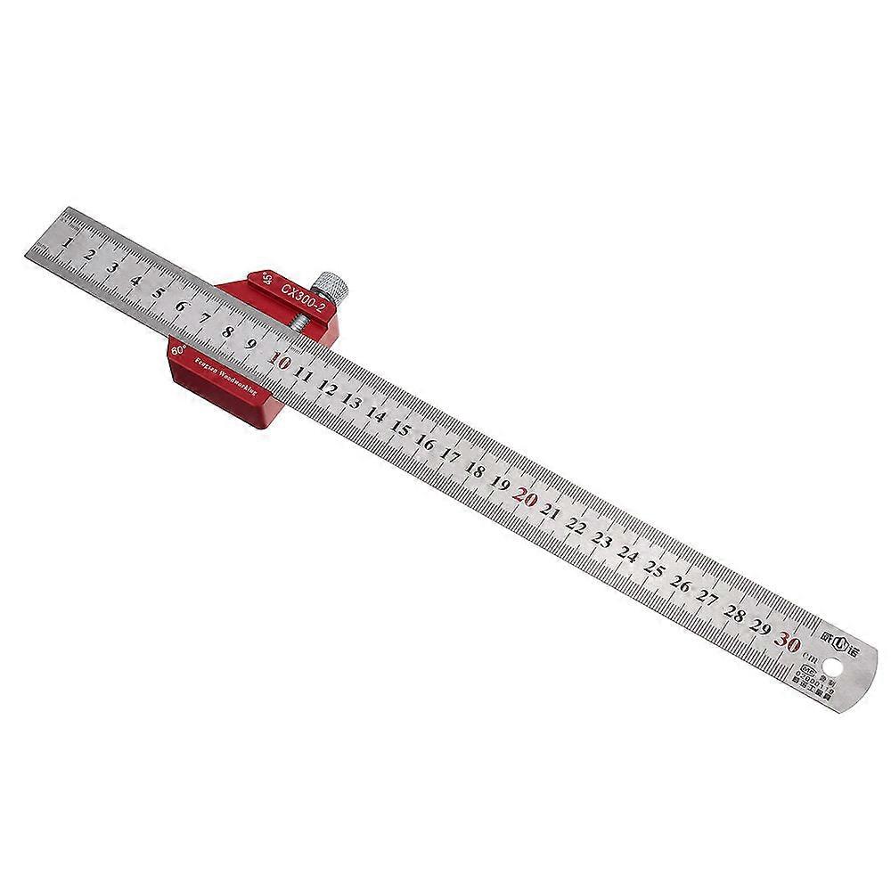 Adjustable 45/90 Degree Line Scribe Ruler For Woodworking - 300mm Marking Tool