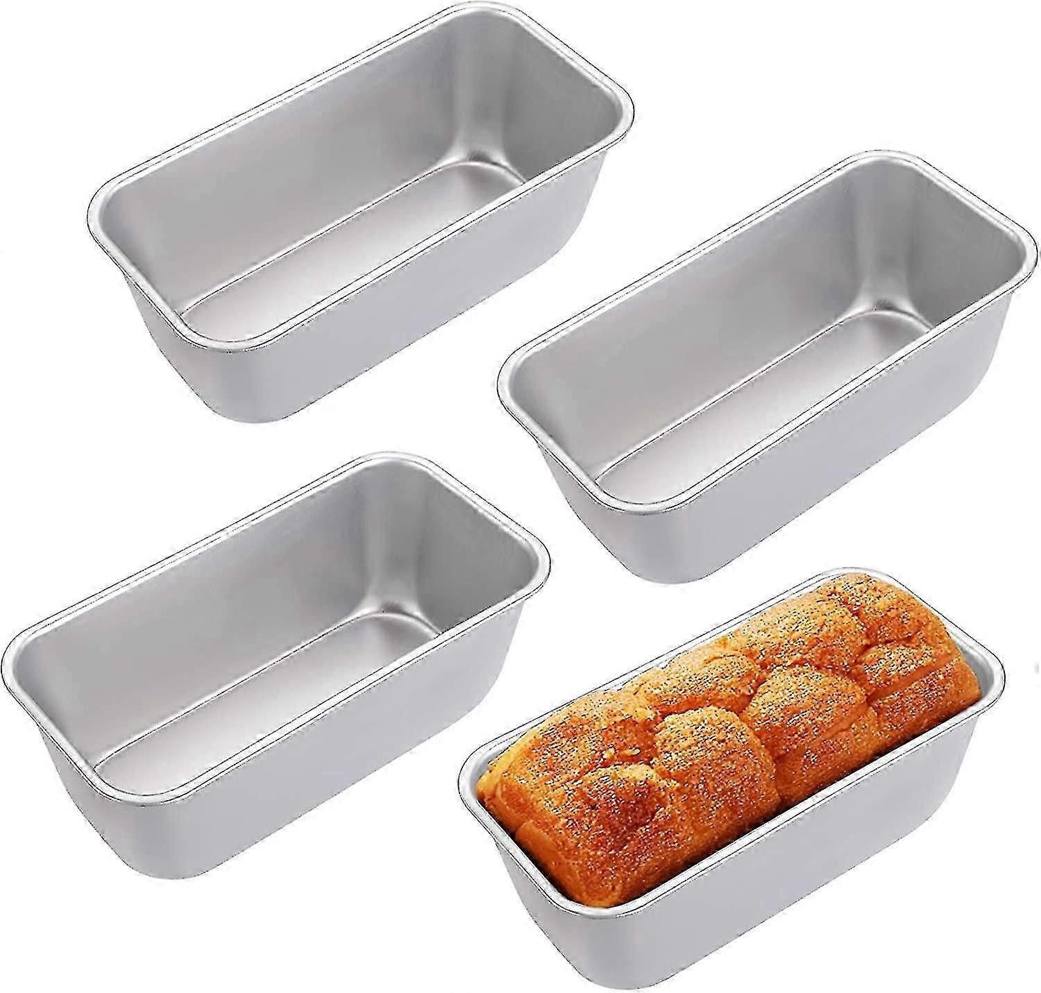 4 Pack Bread Loaf Pan, 16 X 10 X 8.3 Cm Rectangular Nonstick Aluminum Baking Pan