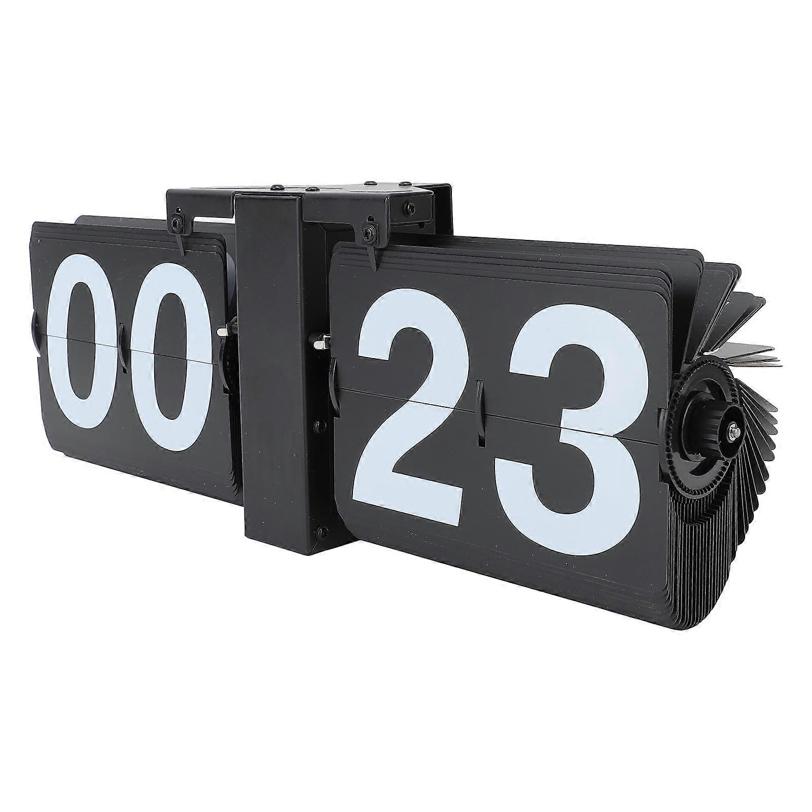 Automatic Flip Clock Minimalist Retro Mechanical Digital Flip Down Clock for Office School Hotel Home 24 Hours 