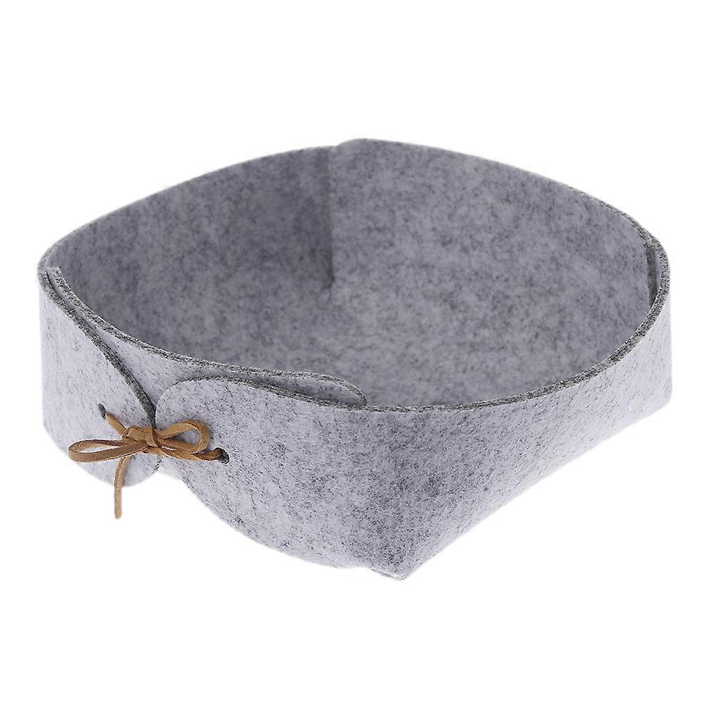 Felt Desk Organizer Office Stationery Storage Box Folding Desktop Decor Ornament  Light Grey S