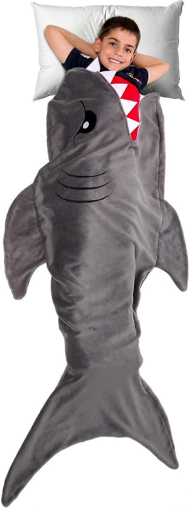 Animal Tail Blanket - Gray Shark Plush Sleeping Bag for Kids, Soft Material, Ideal for Sleepovers and Cozy Nights