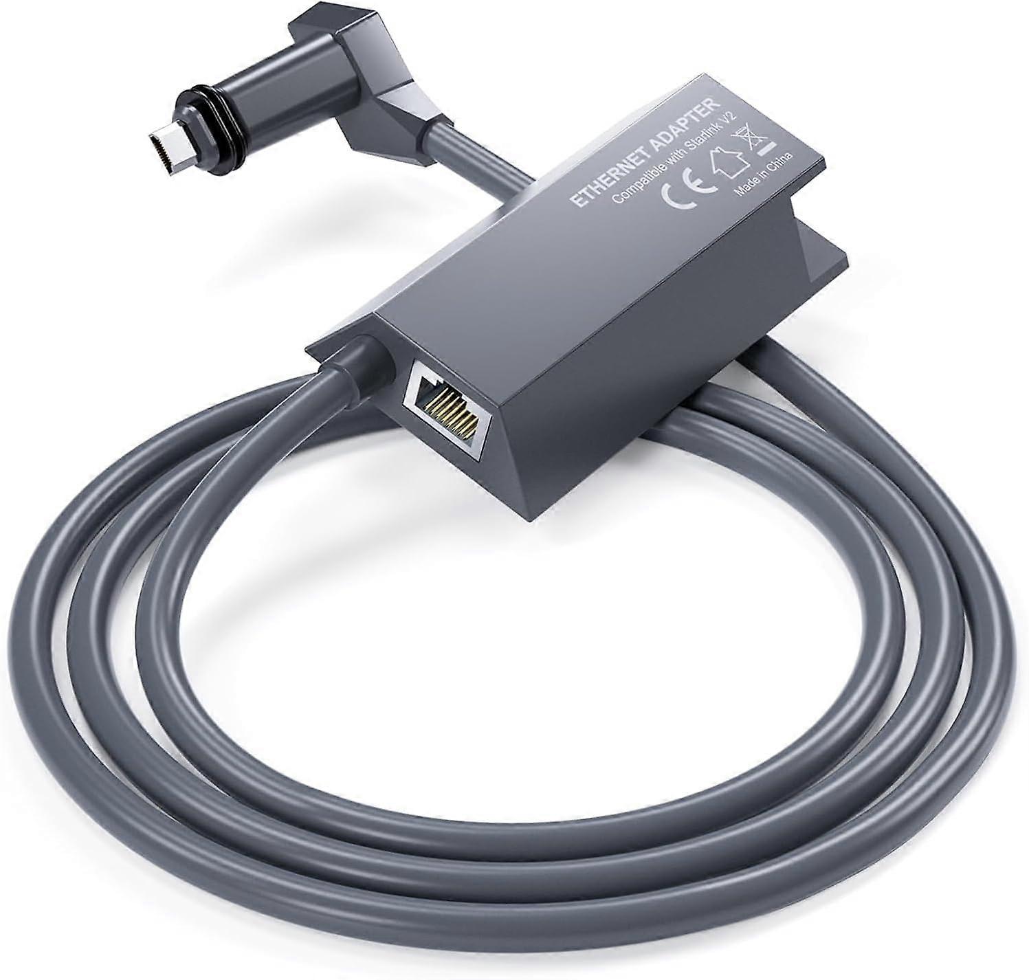 Adaptor Ethernet Starlink - Gen 2 la RJ45 Gigabit Ethernet, conexiune de rețea rapidă și stabilă, gri