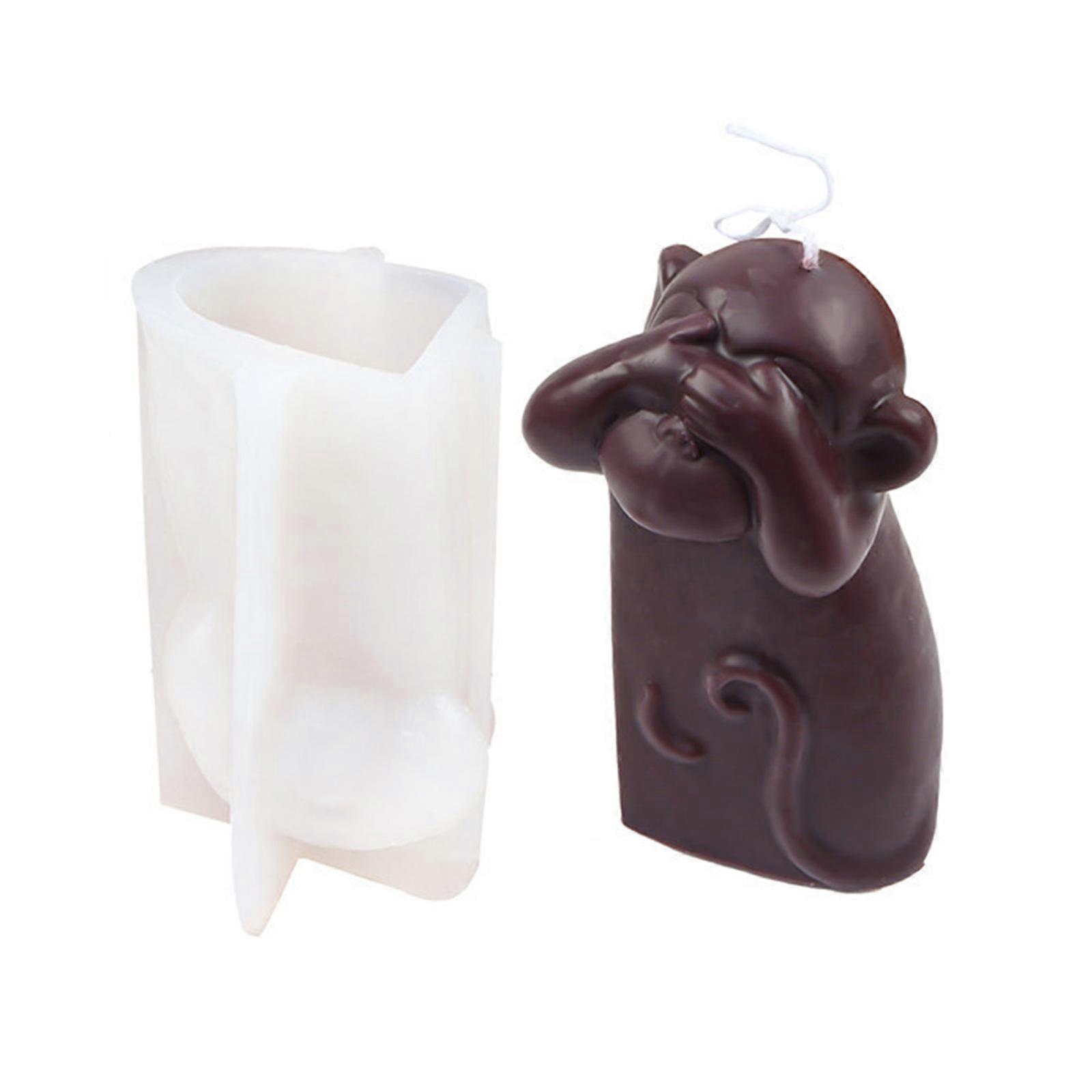 Practical Candle Silicone Molds Monkey Version Resin Aromatherapy Candle Mould Easy to Release for Soap Making DIY Craft