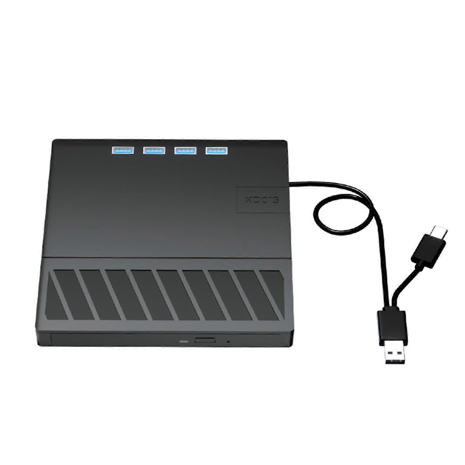 External Disc Drives for Laptop - 7 Port USB 3.0 Portable DVD Player and Burner for Windows and Mac Desktop Use