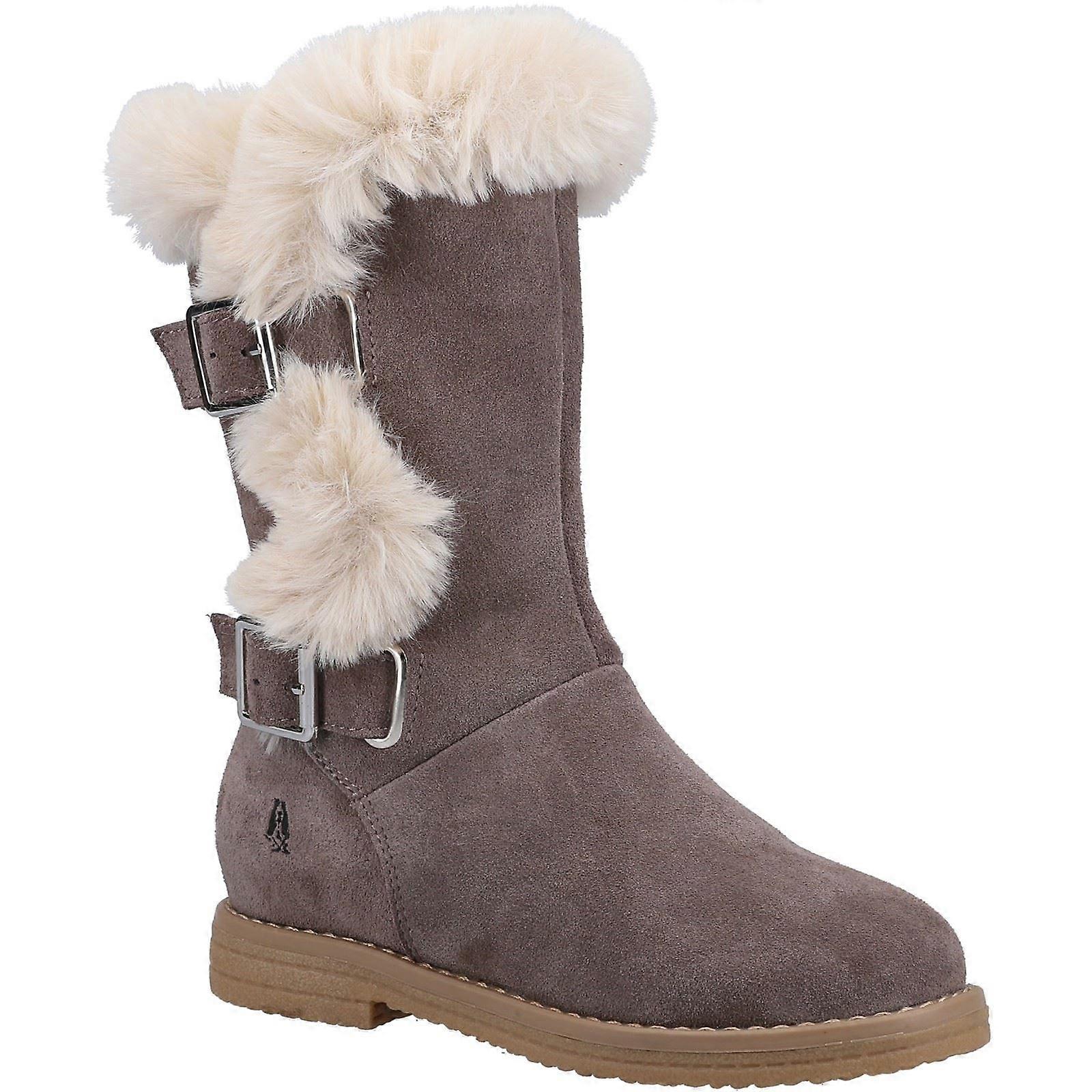 Hush Puppies Mini Megan Grey Cow Suede Female Childrens Boots-2