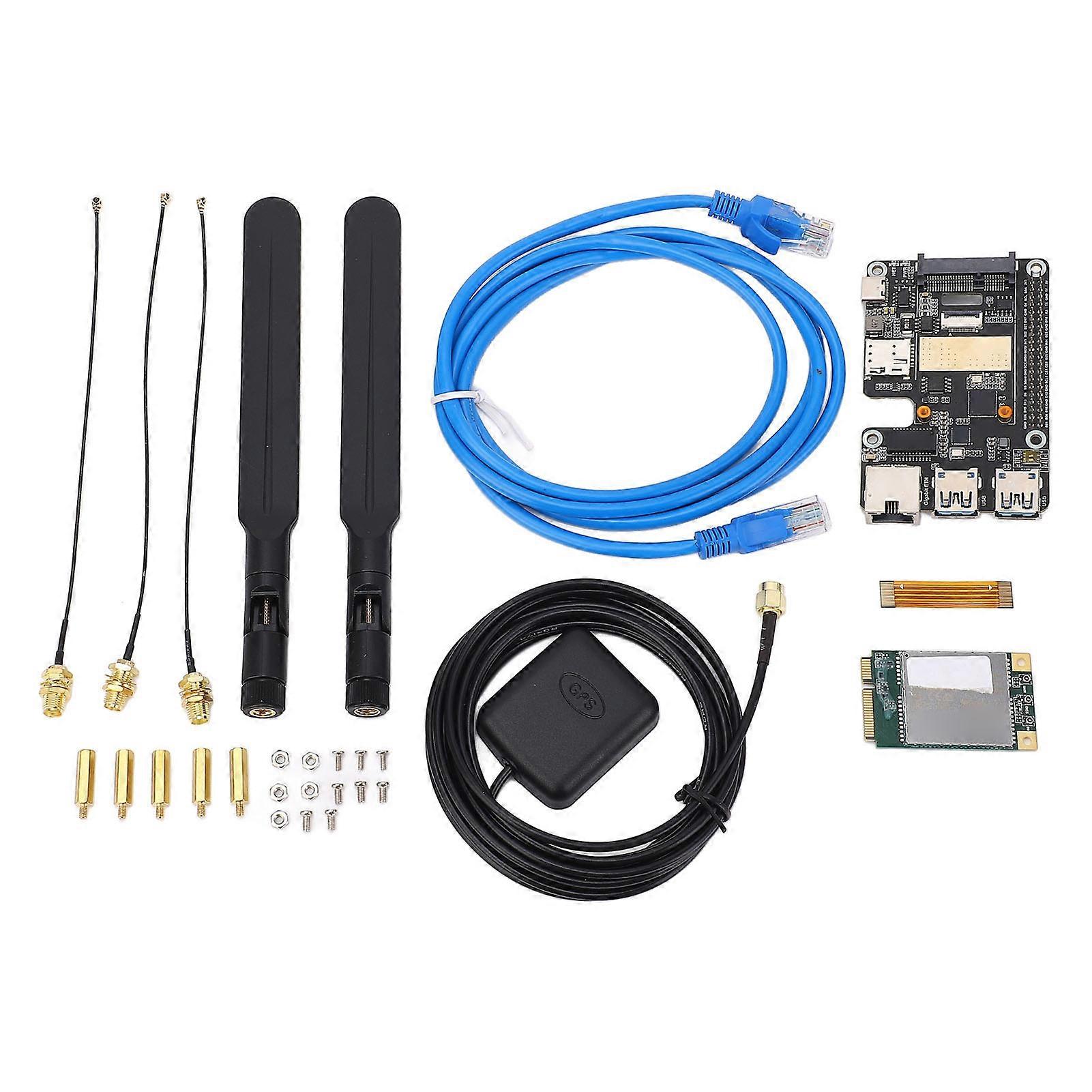 PCIe to Gigabit Ethernet USB 3.2 Gen1 HAT for RasPi 5 Support MiniPCIe Interface 4G High Speed EG25-G MPCIe Module