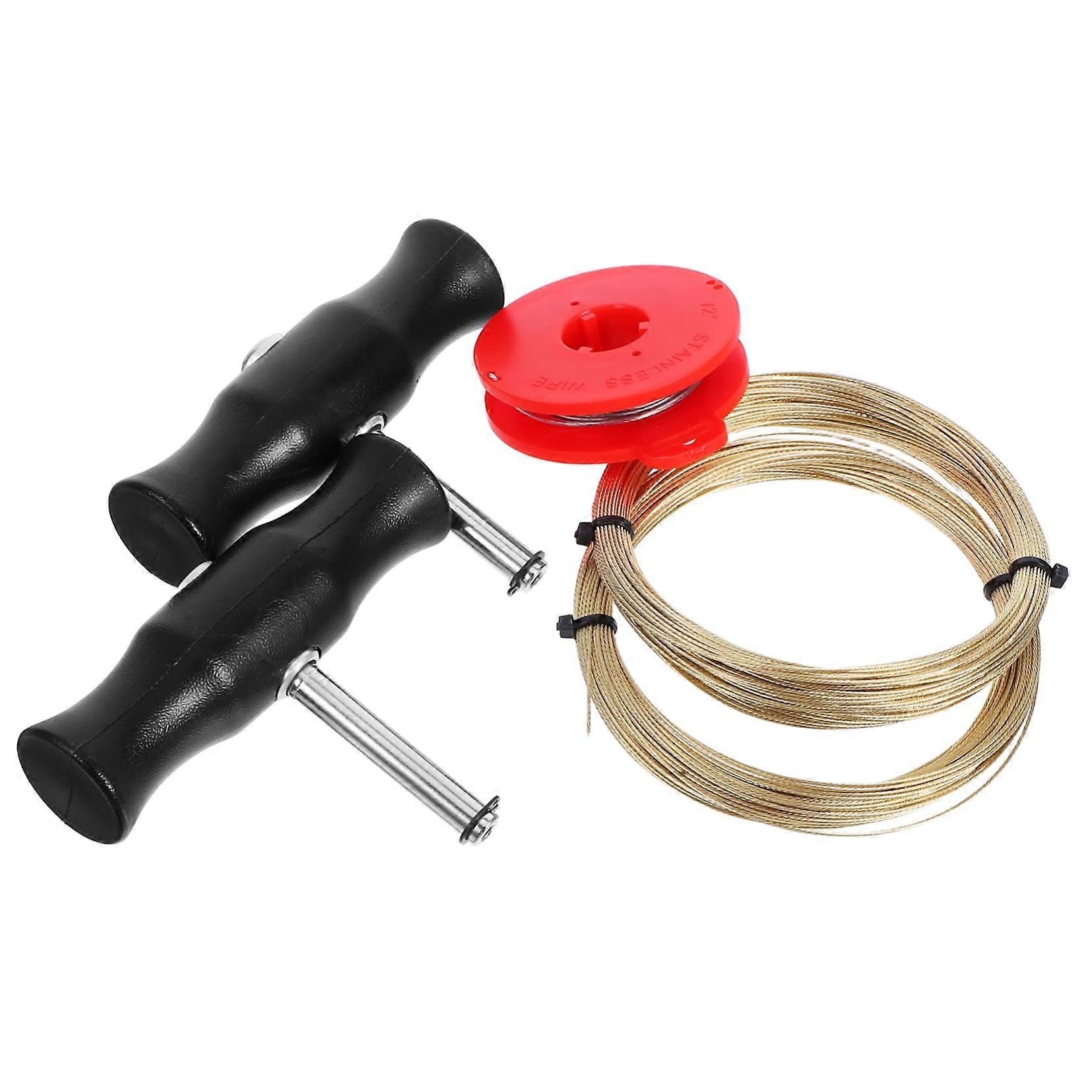Windshield Repair Tool Set Automotive Window Glass Cutting Kit Wiper Puller Handle and Wire Cutters for Easy Removal
