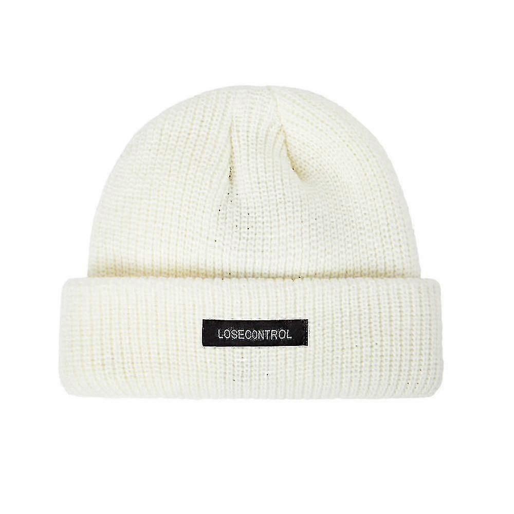 Men Knitted Beanie Solid Color Winter Hat Skullcap