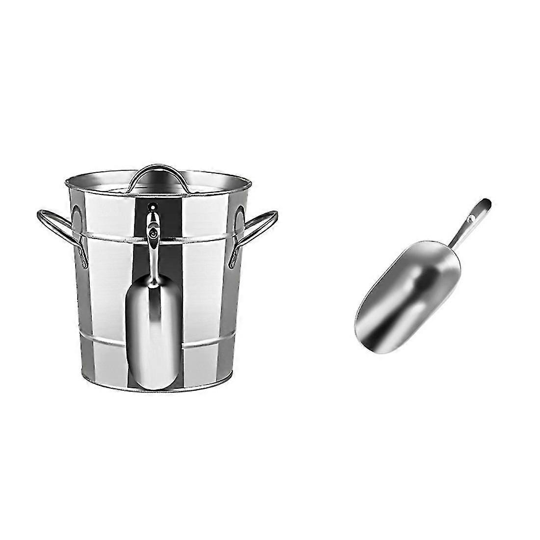 דלי קרח קיר נייד 3.5 ליטר דלי קרח ברזל עם דלי בירה יין שמפניה צונן טונג ומכסה