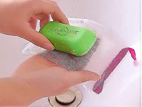 10 Pcs Exfoliating Mesh Soap Pouch Bubble Foam Net Soap Sack Saver Pouch Drawstring Holder Bags (color Random)