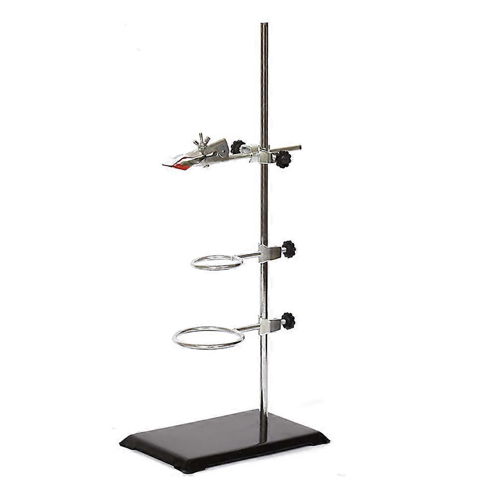 Laboratory Retort Support Stand 16'' for Titration Extraction with Burette Clamp and 2 Flask Ring Clamps for Chemistry Physics Lab