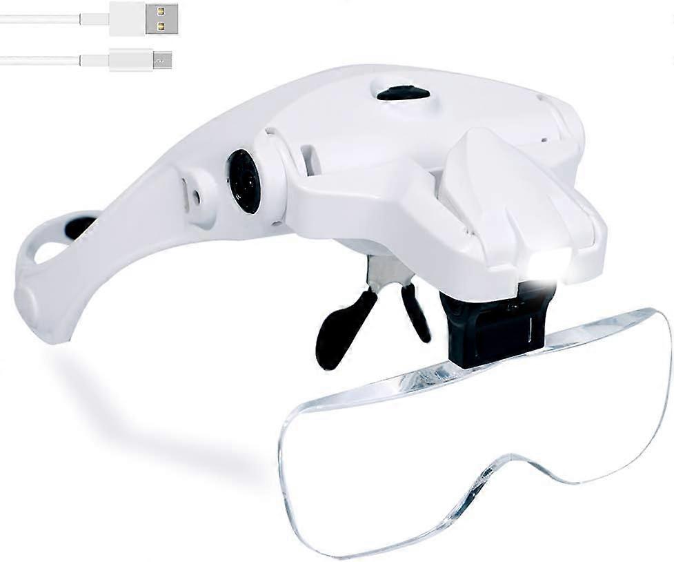 Adjustable-Angle Rechargeable Lighted Loupe Interchangeable Lens