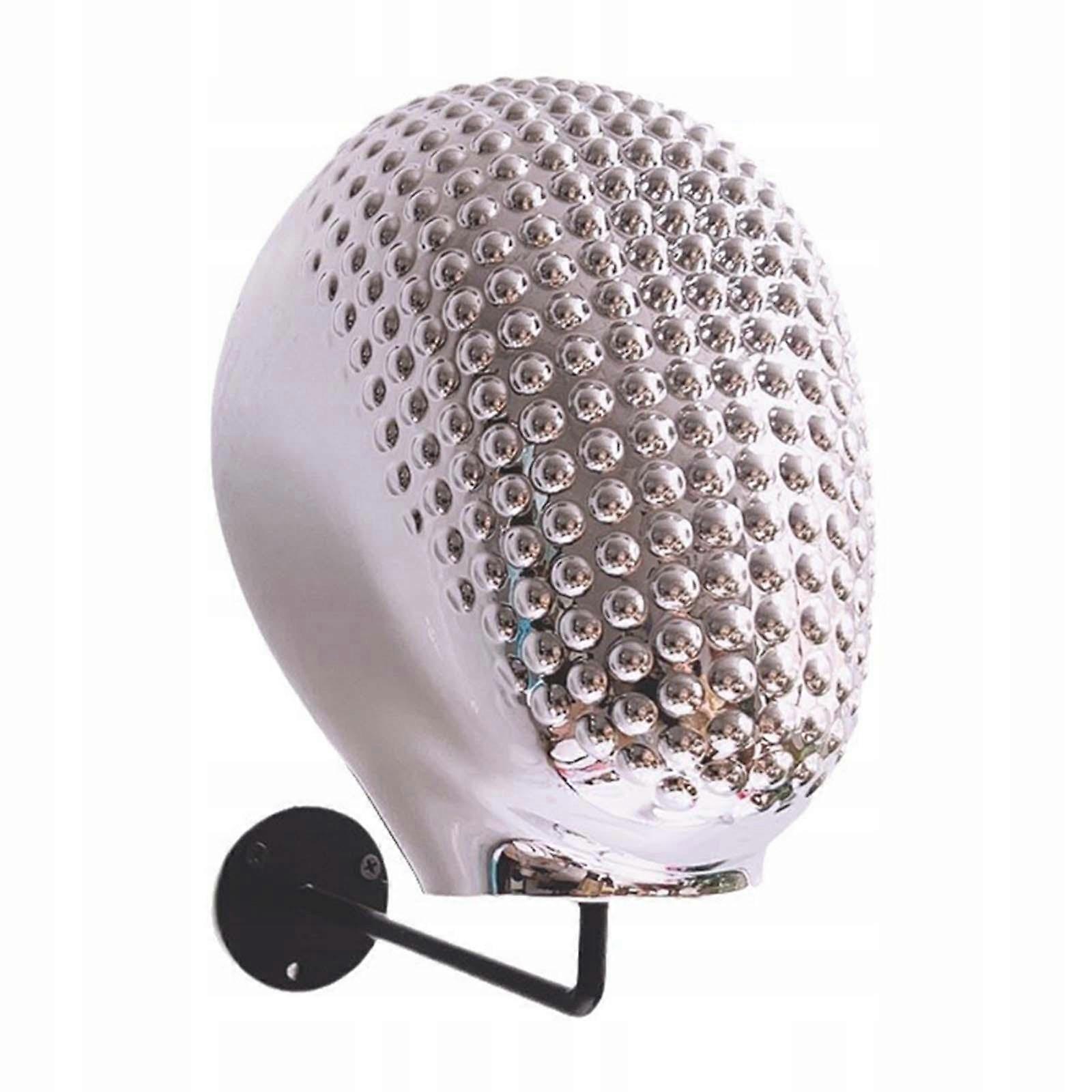 Wall Mount Mannequin Head Model, Universal Model With Wig, Silver