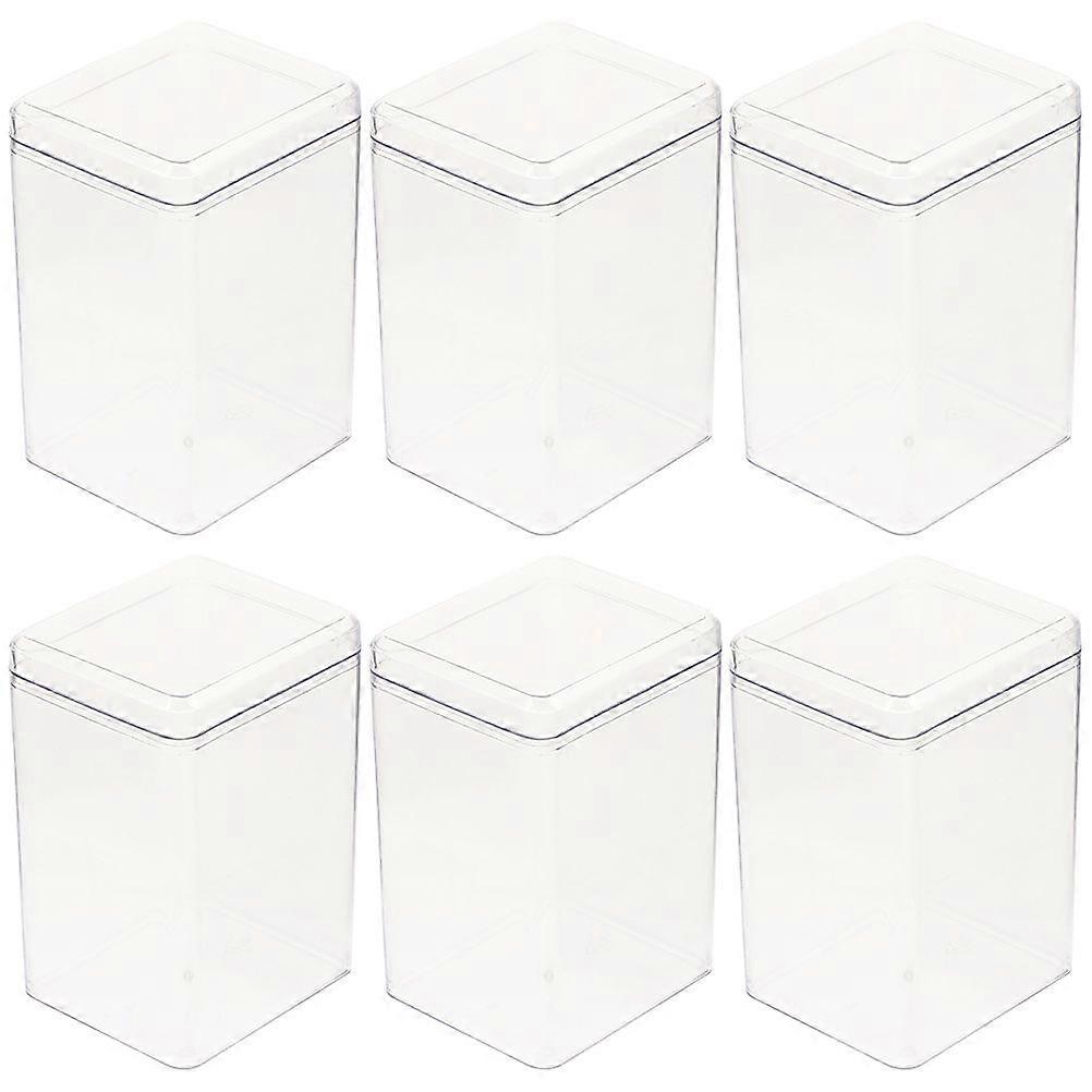 6pcs Transparent Doll Box Plastic Doll Figurine Display Case Protective Case