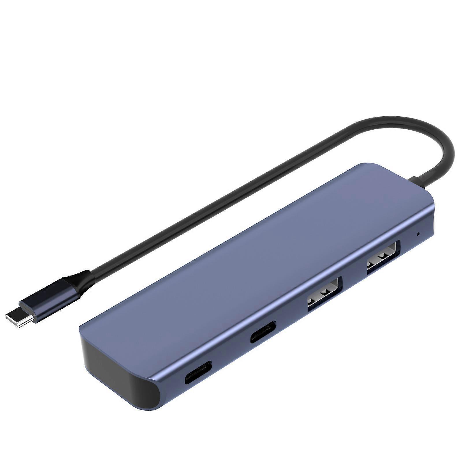Fast Speed 4 in 1 USB Hub 2 USB A and Type C Port, 10Gbps Data Transfer, Aluminum Body for Office and Home