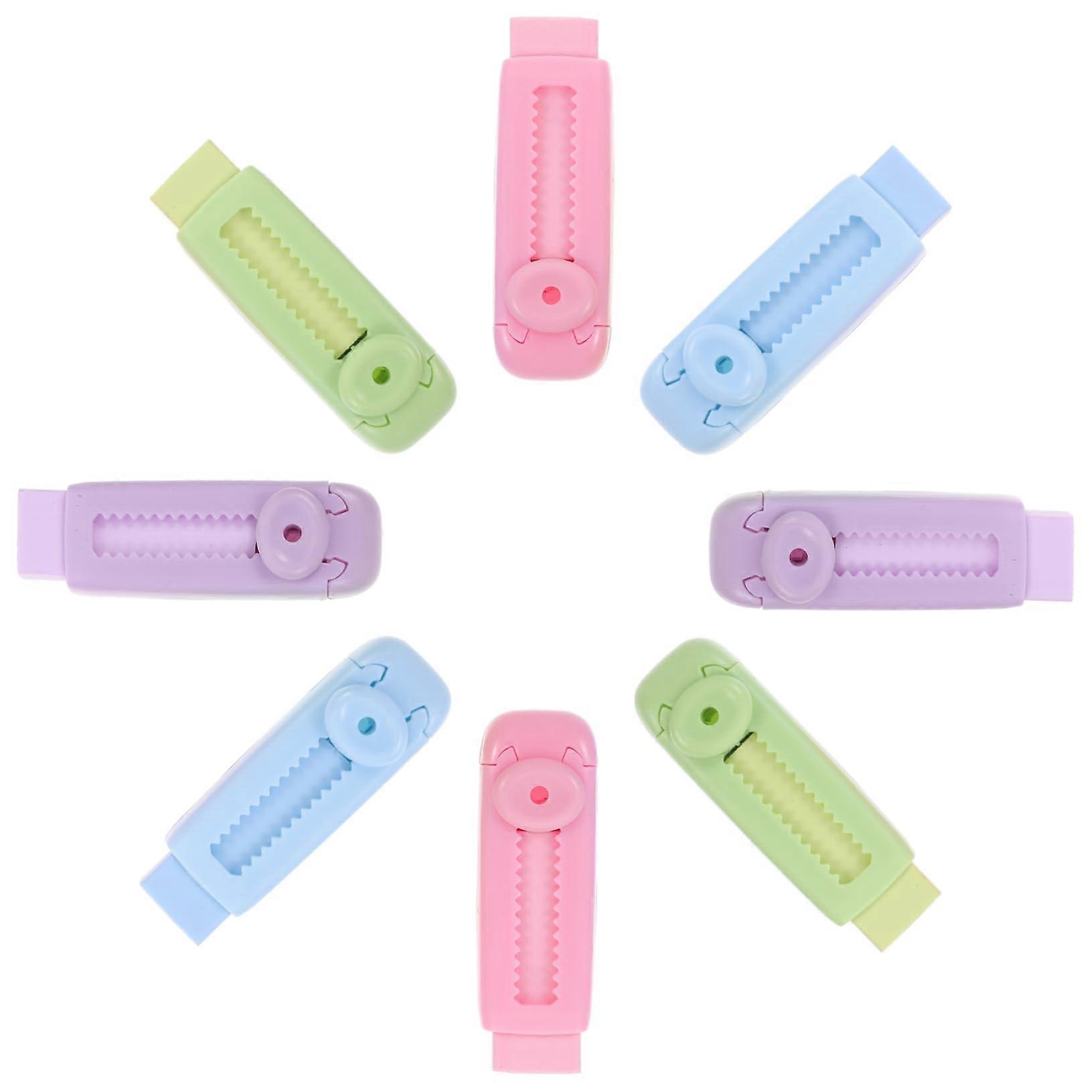 8Pcs Retractable Erasers for Students Traceless Sliding Erasers for Test Exams
