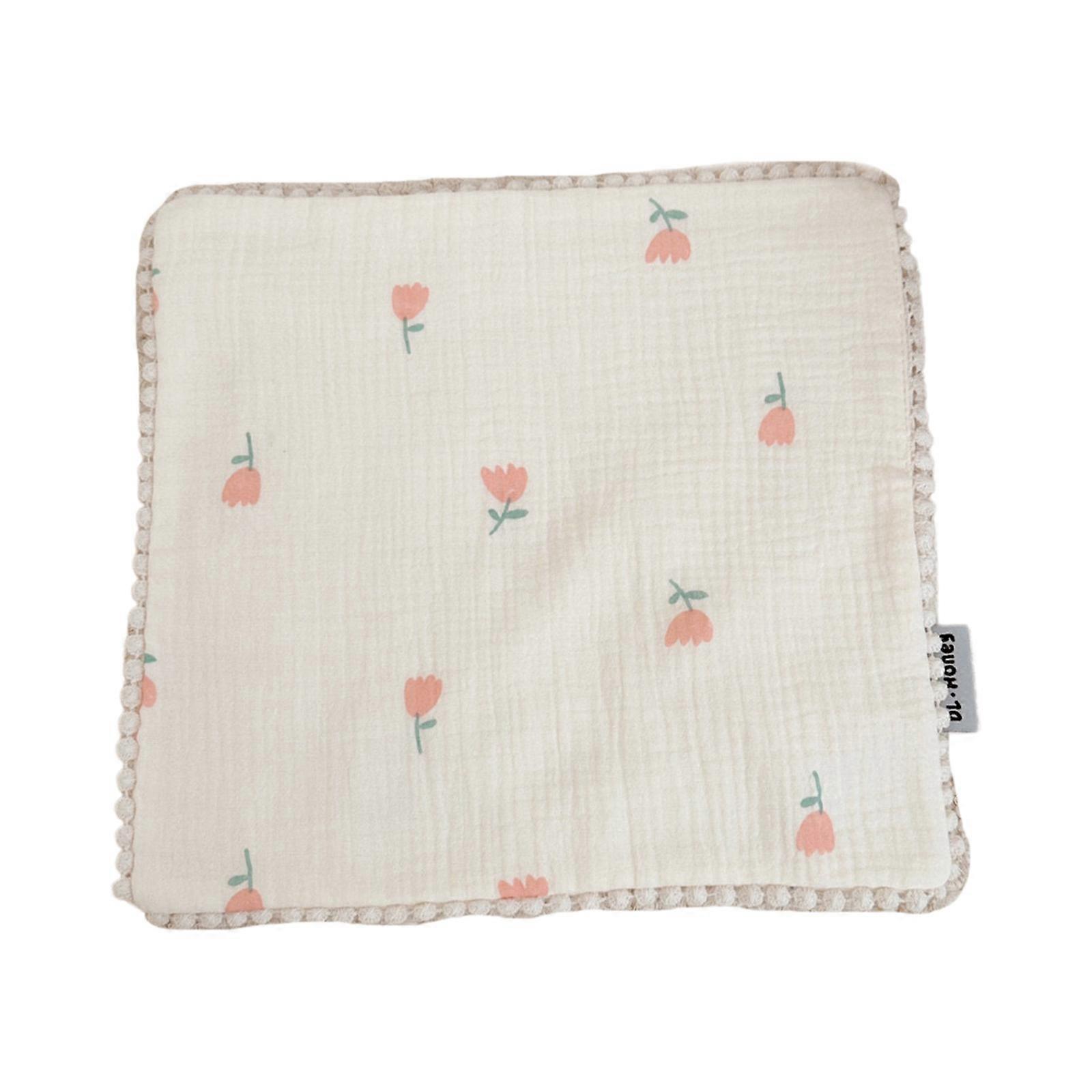 Baby Face-Towel Soft Burp Cloth Toddler Breathable Print Wash Cloth Square Towel Drooling Bib Facecloth Tableware Mat Multicolor