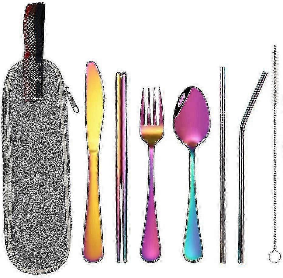 8 Piece Cutlery Set Stainless Steel Silverware Travel Dinnerware