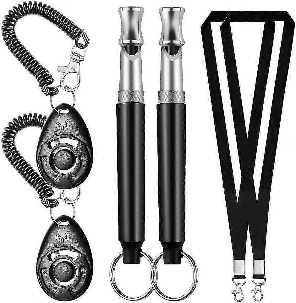 2 Dog Clicker Ratchets with Whistle for Pet Training and Stop Barking