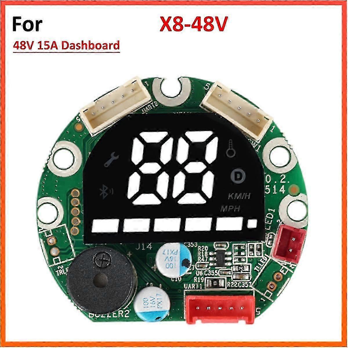 48V 15A Dashboard for Electric Scooters LED Display Screen PCB Board Speed Battery Show Replacement Parts Compatible with Various Models