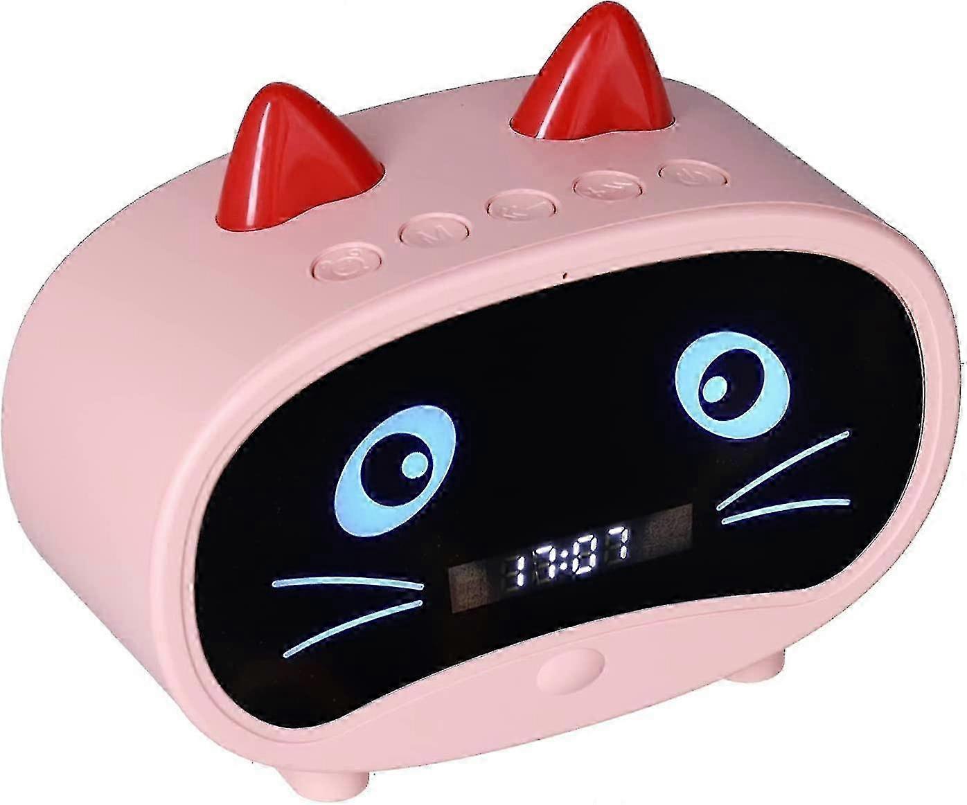 Cartoon Cat Vækkeur med Bluetooth, Temp Display, Dobbelt Alarm, Radio og Opkald